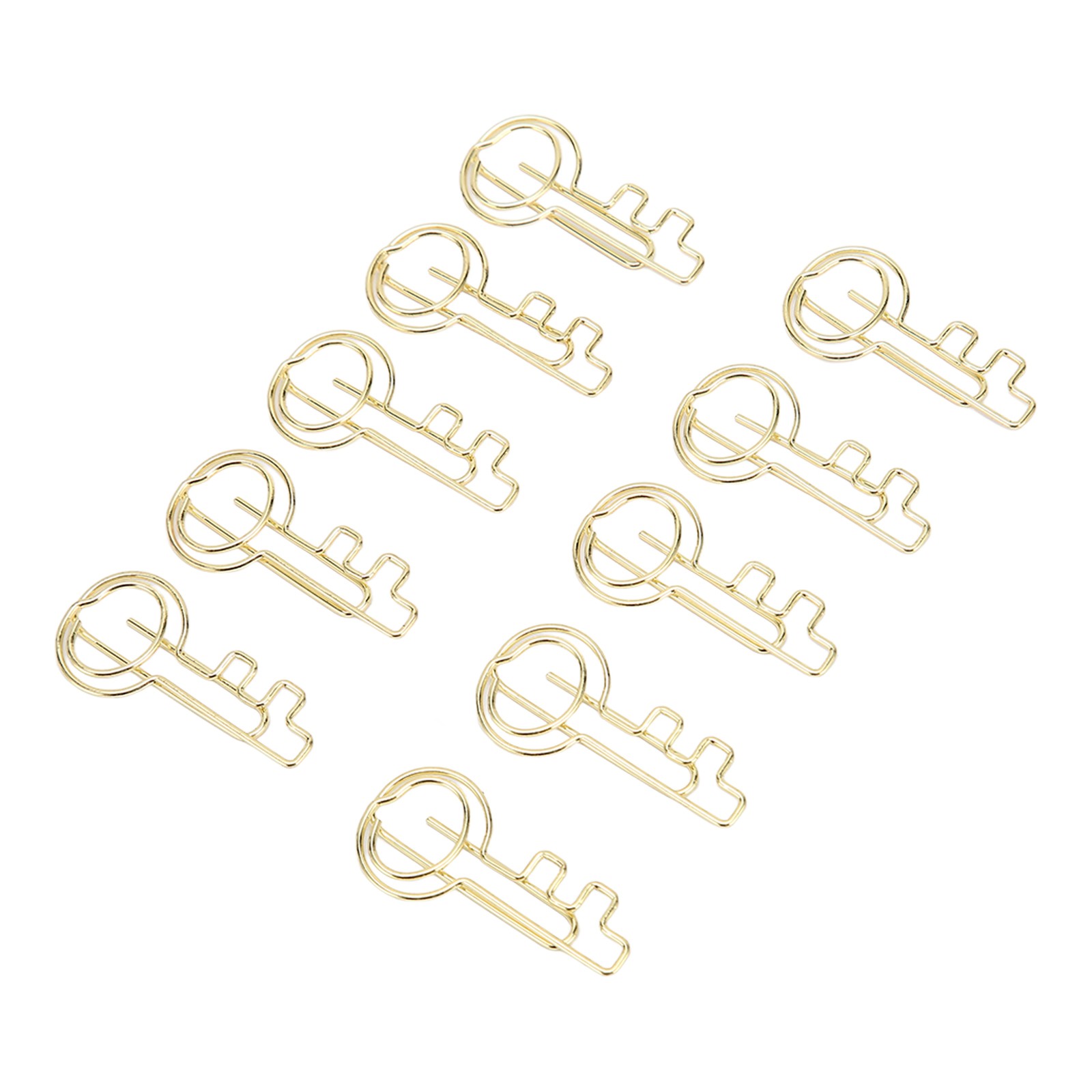 °100Pcs Key Shaped Paper Clip Lovely Small Portable Bookmark Clip For Home