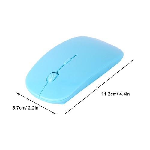 2.4G Ergonomic Flat Wireless Mouse with USB Receiver for PC Laptop (Blue) - Afbeelding 2 van 12
