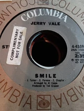Jerry Vale, Smile ~ 1972 Columbia 45 +sleeve
