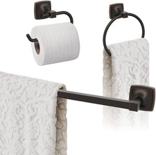 Oil-Rubbed Bronze 24" Towel Bar - 3 Piece Bathroom Accessory Set