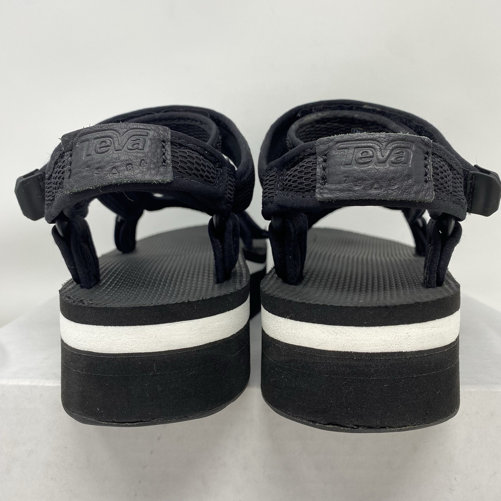 Teva Flatform Universal Mesh Print Black Platform Sandals 1102451 Womens Size 7 image 10