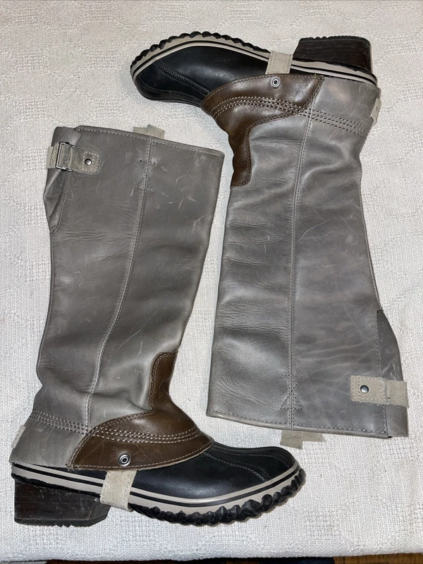 sorel waterproof knee leather outdoors weather wear boots
