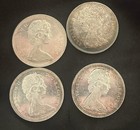 Lot of four (4) Vintage Canadian Canada One Dollar $1 Coins - 80% Silver WOW! — photo 2
