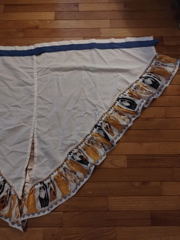 Cenefa ventana cocina gato gatito vintage años 80 2 piezas con volantes Foto 2 de 4