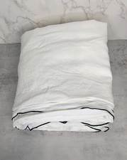 Quince 100 Linen Duvet Cover King/Cali King In Color Ivory W/ Blue. 1 PC 2141 