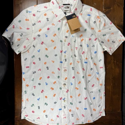 The North Face Baytrail Button Up Short Sleeve Shirt Mens Sz M Snake Pattern NWT