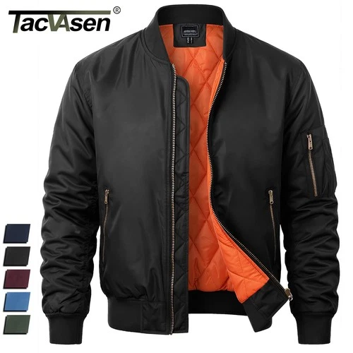 Men's Premium Letterman Bomber Jacket Pilot Jacket Warm Padded Casual Work Coats - product listing photo