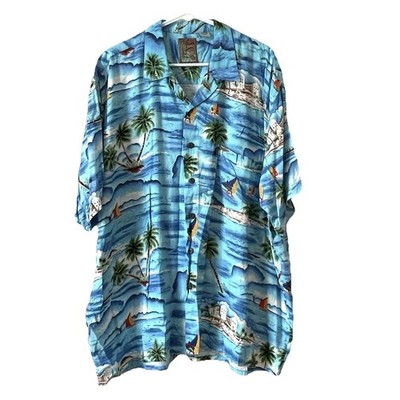 Pineapple Connection Size 2XB Mens Multicolor Full Button Up Hawaiian Shirt