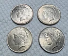 4) 1922  U.S 90% Silver Peace Dollars  Very High Grade Coins !!