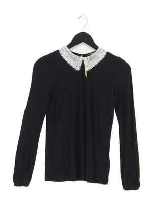 Hallhuber Damen Top XS schwarz Viskose mit Elasthan, Polyester Basic