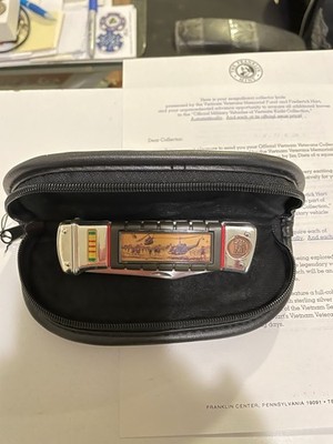 Franklin Mint Vietnam Veterans Collector Knife Lockback Clip Point Plain Edge SS