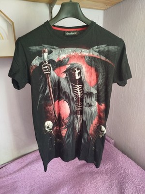Tshirt sensenmann skelett Darkside emo punk kleidung shirt hemd Schwarz Rot