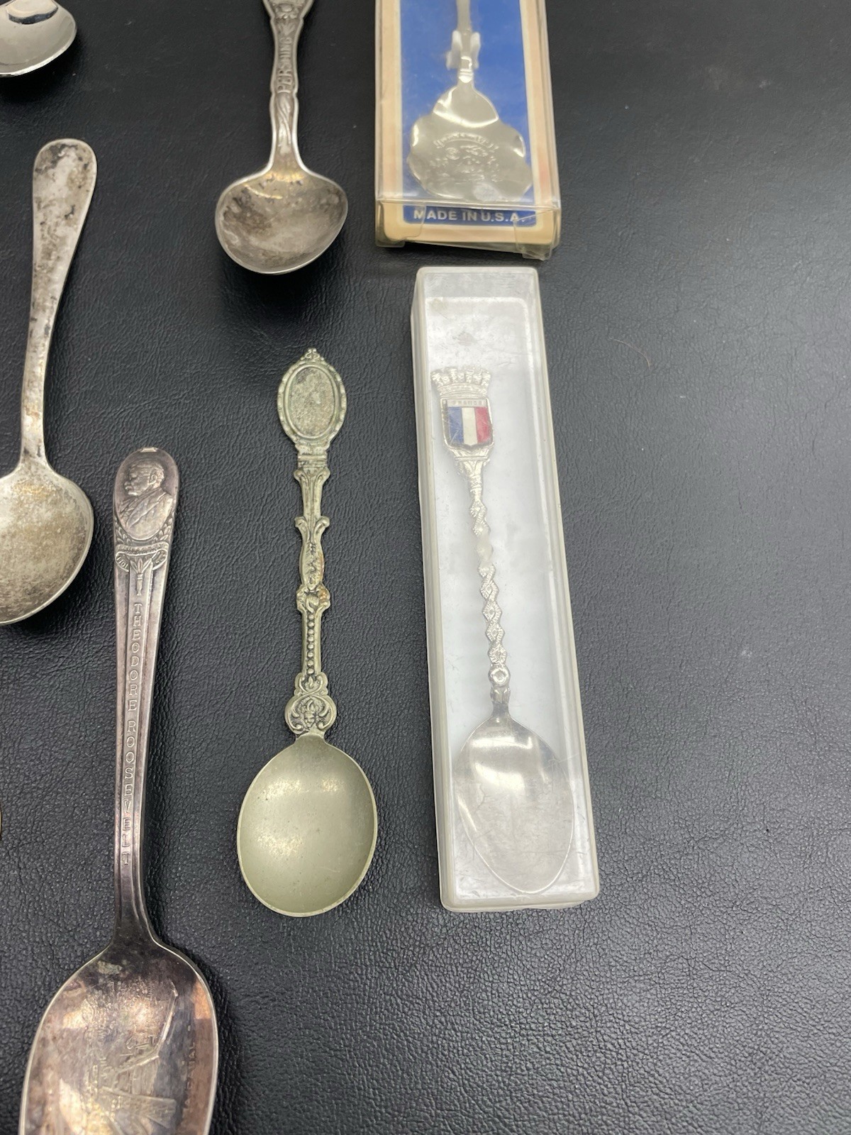 Lot Of 39 Antique Souvenir Spoons, Collector spoon Lot, Silverware Flatware, VTG