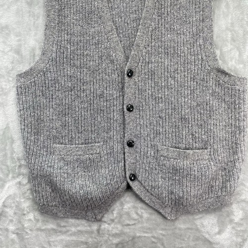 Vintage Orvis Cardigan Sweater Mens Large shetland wool button ribbed dad pocket - Picture 10 of 13