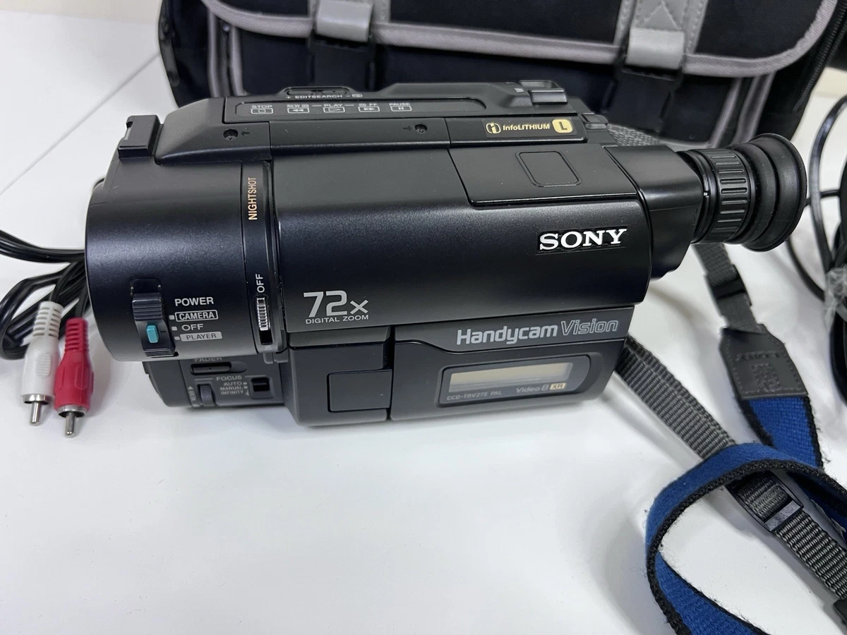 Videocámara Sony Handycam Vision Video8 XR CCD- TRV27E PAL con cargador funcionando