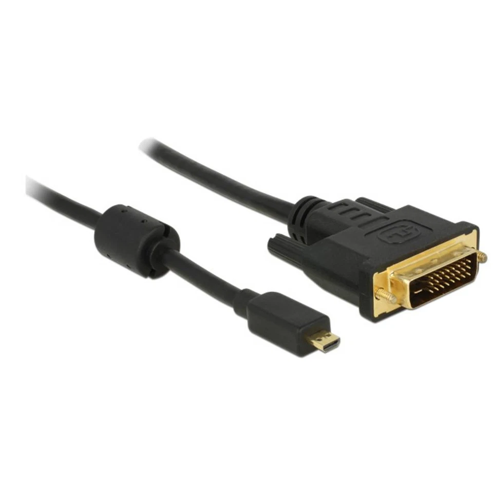 Delock HDMI / DVI Adapterkabel HDMI-Micro-D Stecker, DVI-D 24+1pol. Stecker 1.00 - Bild 4 von 4