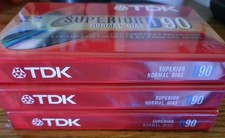 3 Pack TDK D90 Superior Normal Bias Blank Audio Cassette Tape New Type I