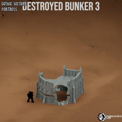 Dark Fortress 28mm Warhammer 40k Tabletop Gelände Terrain Destroyed Bunker #3