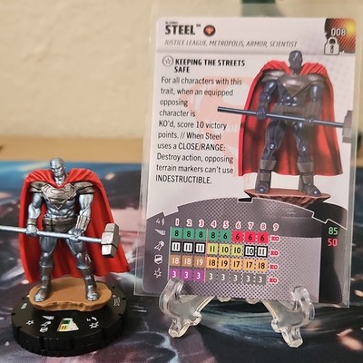 WizKids DC HeroClix Iconix Steel #008 Painted Figure Miniature w/ Card