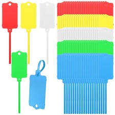 100 PCS Plastic Shipping Tags,1.46" x 2.48", Waterproof Labels Writable Hangi...