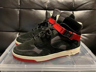 Louis Vuitton Slipstream Sneakers Men's Black Pink Leather Used
