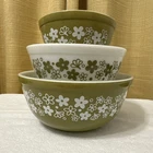Pyrex Spring Blossom Crazy Daisy Mixing Bowls Set Of 3 403 402 401