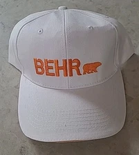 BEHR Paint White Strapback Embroidered Baseball Hat One Size