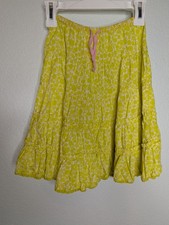 Mini Boden Yellow Floral Tiered Skirt Girls Size 5 6Y