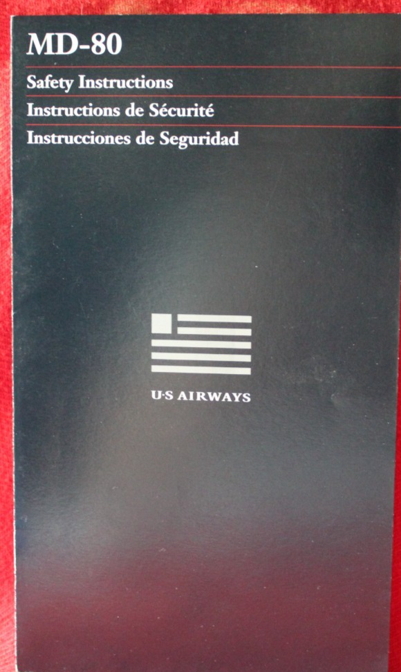 US Airways MD-80 Safety Card Code:MD80ECP52 C/C 190-0354 Dated 5/97 ...