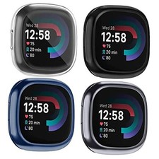  4 Pack Screen Protector Case Compatible for Fitbit Sense 2 / Fitbit Versa 4,