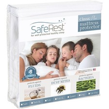 SafeRest Waterproof Queen Size Mattress Protector  Fitted with Stretchable P...