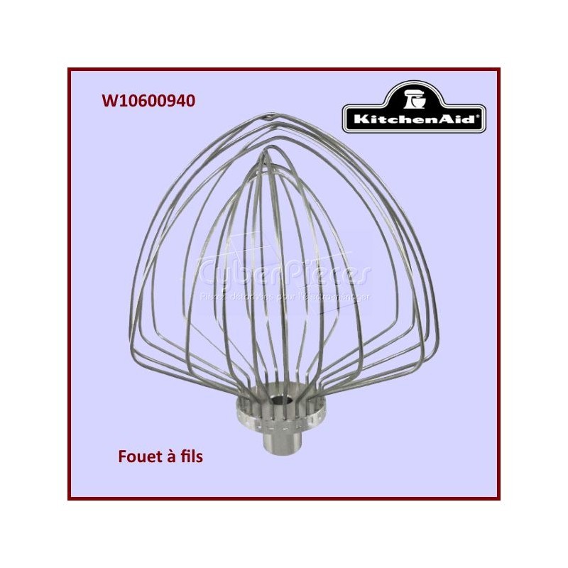 Fouet de rechange Kitchenaid W10600940 batteur mélangeur planétaire 5K7EW pièces détachées