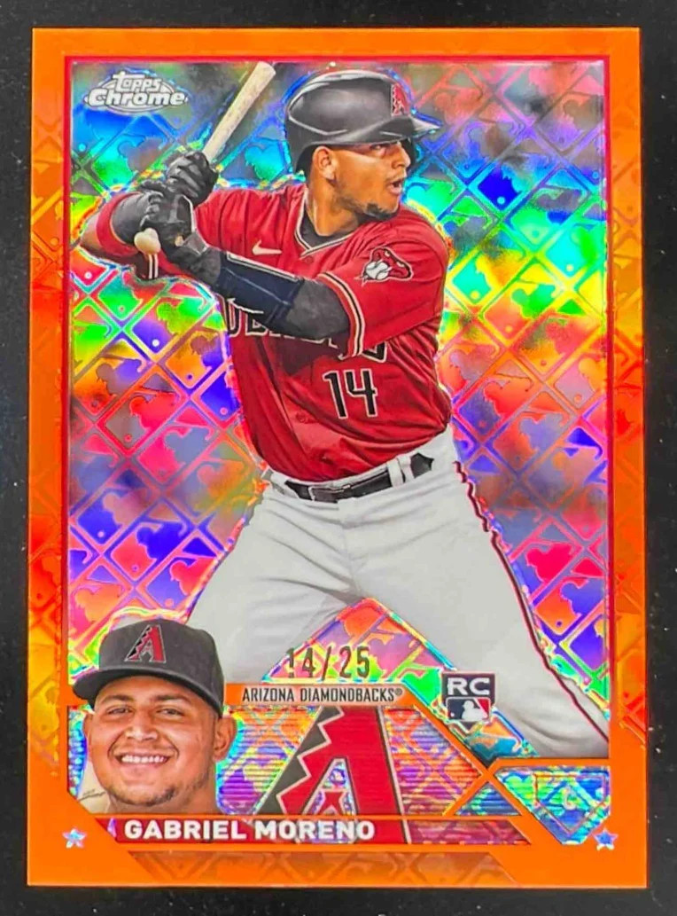 2023 Topps Chrome Logofractor Orange Refractor #189 Gabriel Moreno RC /25