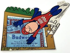 1970s Budweiser Budman Sticker Decal Swimming Pool Bud Label Diving Board 8"Wear