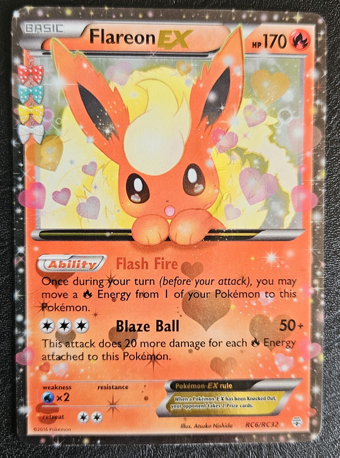 Flareon EX RC6/RC32 Pokemon XY Generations Radiant Collection Card Damaged
