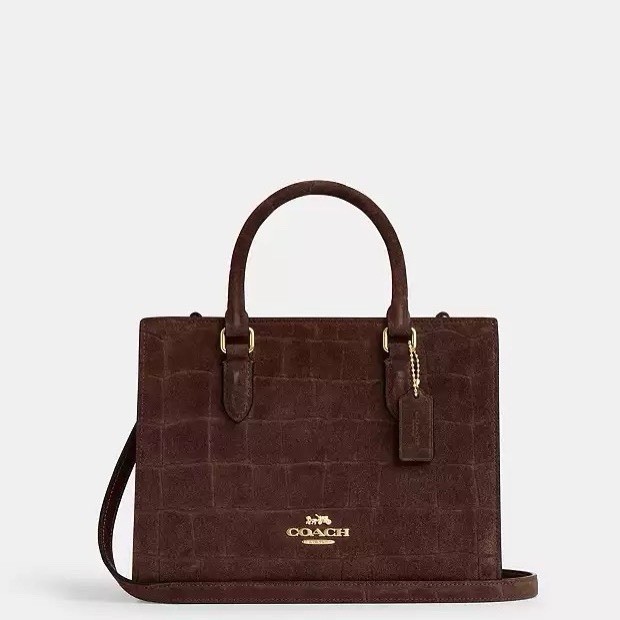 NWT Coach Maggie Small Tote Bag CCC71 embossed crocodile/Gold