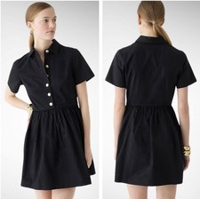 J CREW Margaret A Line Chino Shirt Dress Size 4 Black