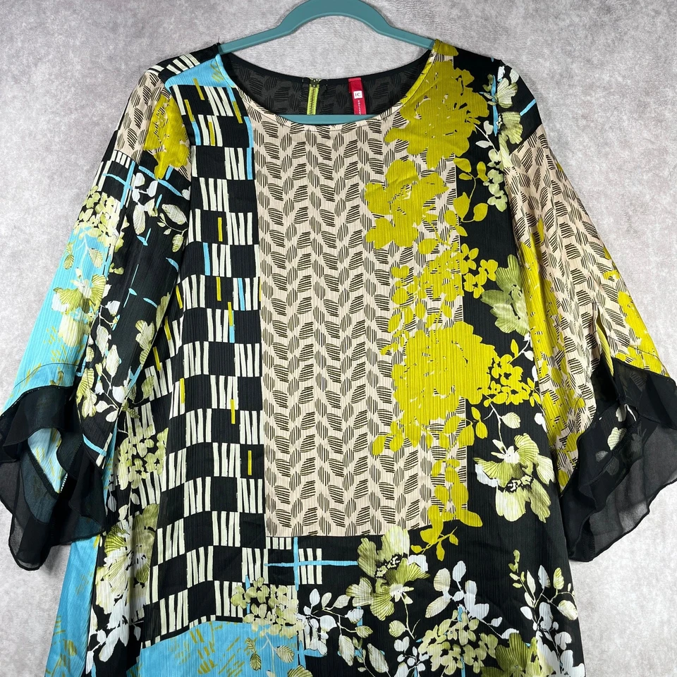 Vestido Colección IC Connie K Pequeño Multicolor Floral En Capas Artístico Moderno Maduro Foto 2 de 4