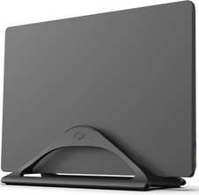 Humancentric Vertical Laptop Stand for Desks Adjustable Matte Black Macbook Up