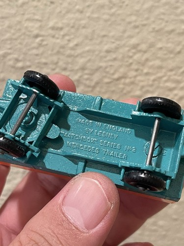 VTG 1960s Matchbox Lesney No2. Mercedes Trailer w Original Box Made in England - Picture 3 of 9