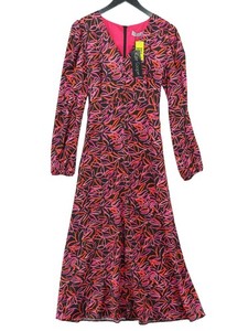 strapless open back dress KATE COOPER Print Dress With Gathered Sides KCS24116