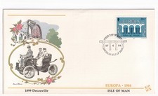 STAMP EUROPA BRIDGE   ISLE OF MAN   1899 DECAUVILLE  1984 FIRST DAY COVER