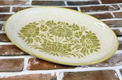 Red Wing Pottery Damask pattern Oval Platter 15"x10.5" MCM