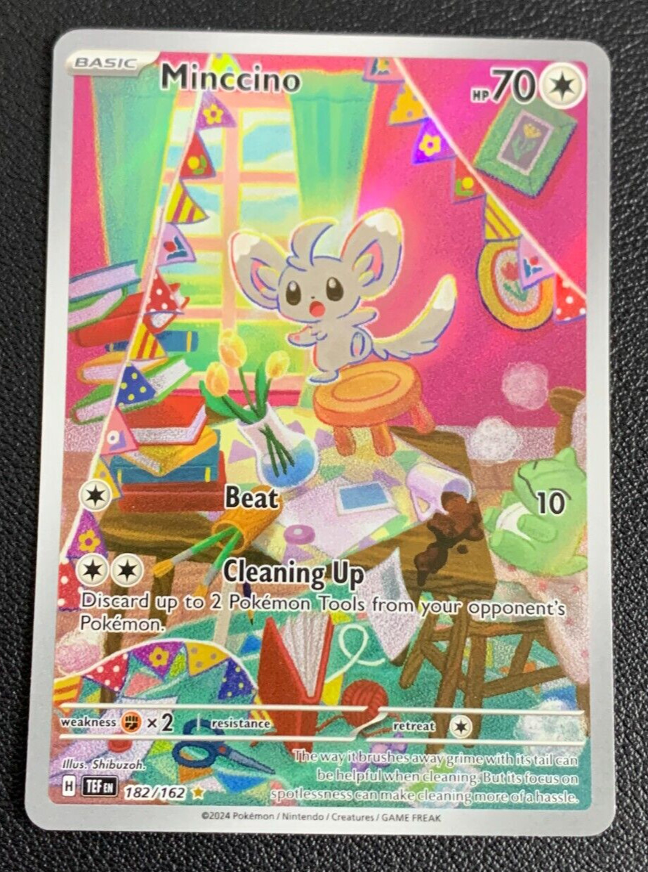 Minccino 182/162 Temporal Forces Illustration Rare Holo Pokemon TCG Card NM