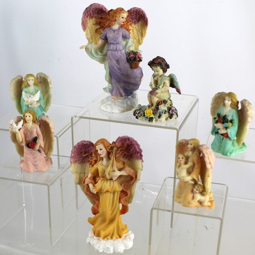 Lot of 7 resin Angel figures Picks compare to a quarter. Get all seven statues - Picture 2 of 18