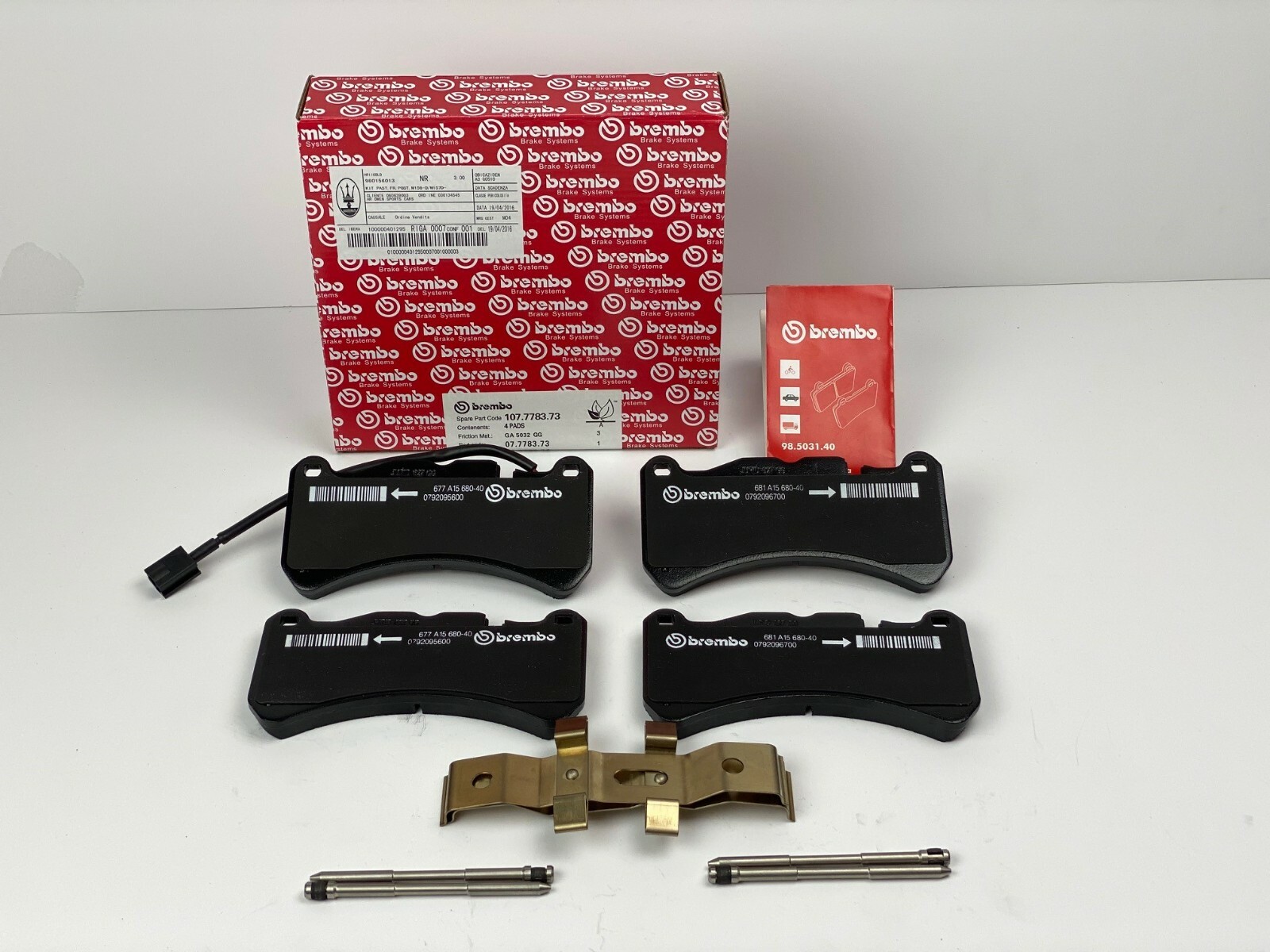 Maserati Granturismo, Quattroporte & Grancabrio Front Brake Pads - Genuine
