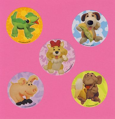 15 Clay Critters Baby Animals - Large Stickers - Dog, Monkey, Pig, Lizard