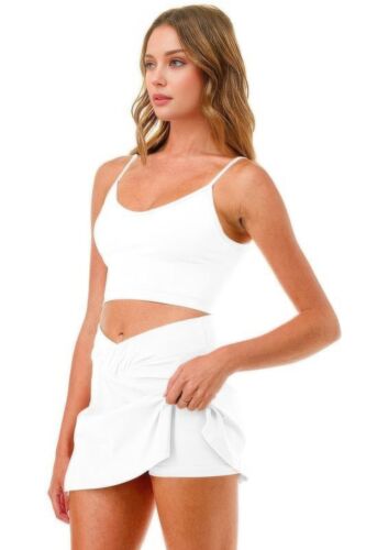 Womens Yoga Sports Gym Premium Tennis Pickleball Stretchy Short Skirt Skort - Picture 12 of 12