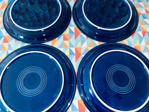 NEW SET 4 FIESTAWARE 10.5" COBALT blue bistro DINNER PLATES FIESTA FREE SHIPPING - Picture 4 of 4