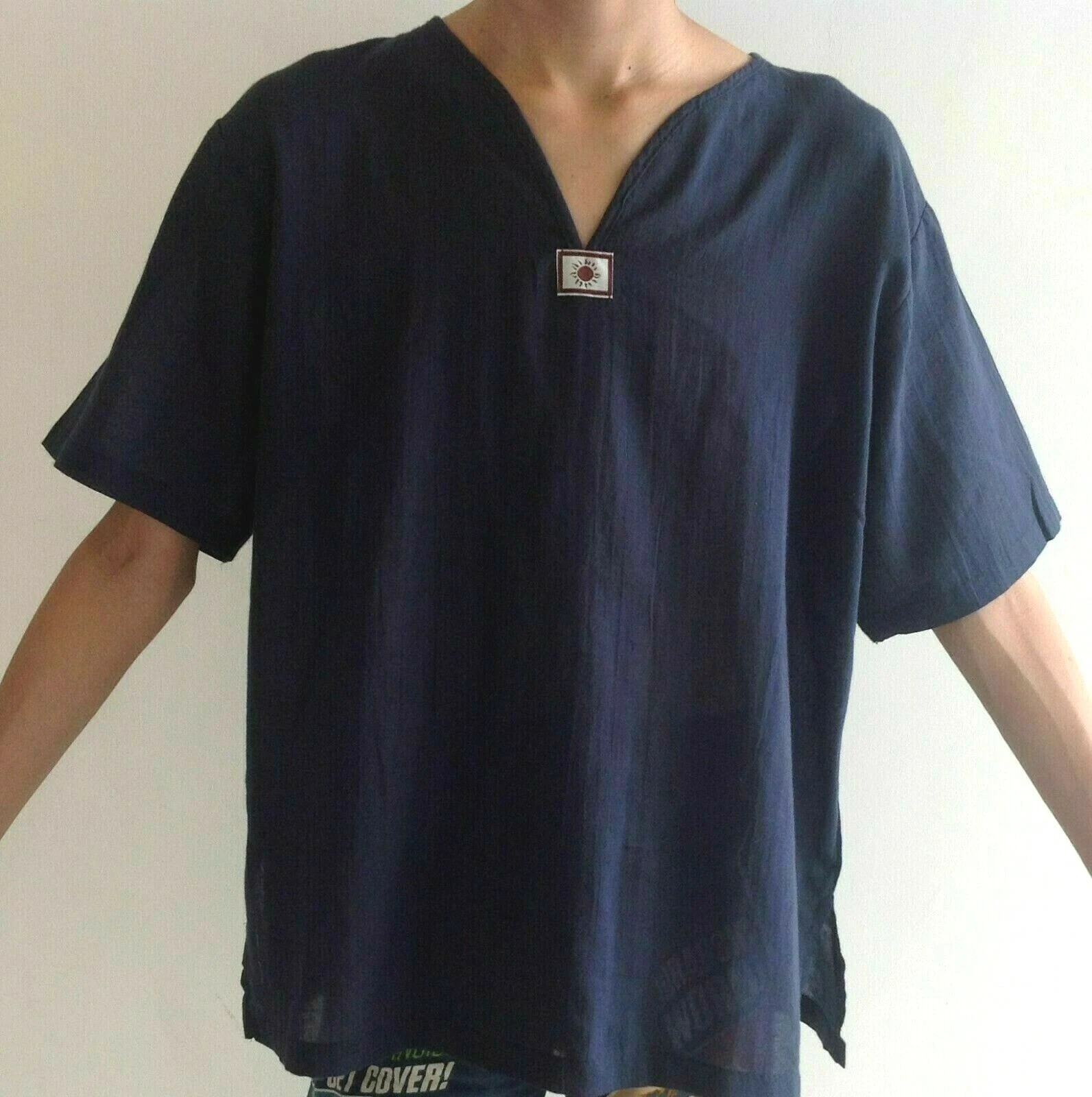 Mens Casual T-Shirt 100% Cotton Thai Hippie Boho Shirt V-Neck Beach Yoga
Opens in a new window or ta
